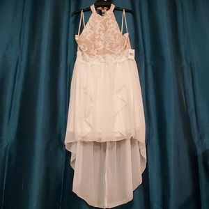 White and beige dress